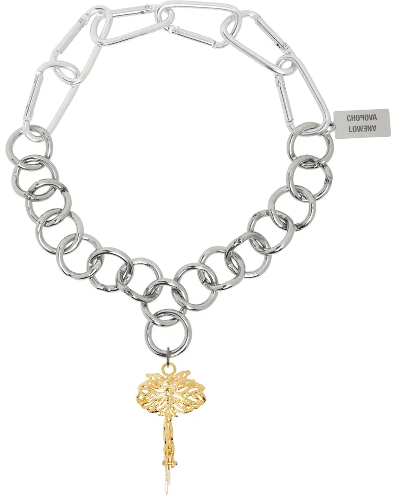 CHOPOVA LOWENA Silver Fly Away Necklace Multi