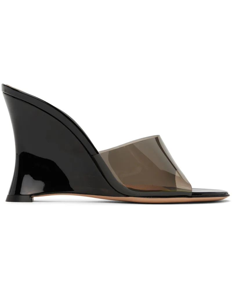 Gianvito Rossi Black Elle 95 Heeled Sandals Fume'+black