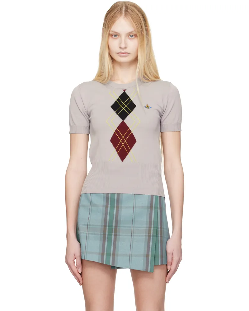 Vivienne Westwood Taupe Argyle Sweater P401