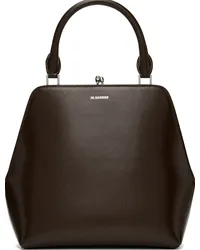 Jil Sander Brown Small Goji Square Bag Ebony