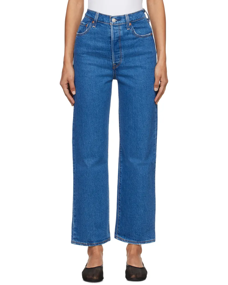 Levi's Blue Ribcage Straight Ankle Jeans Jazz