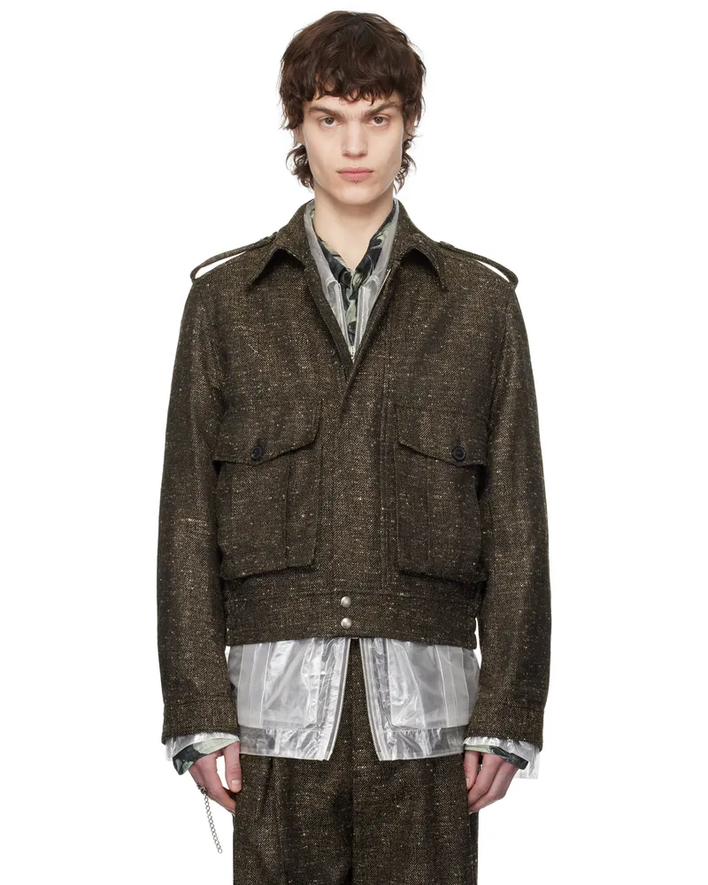 Dries van Noten Brown Tweed Jacket 705