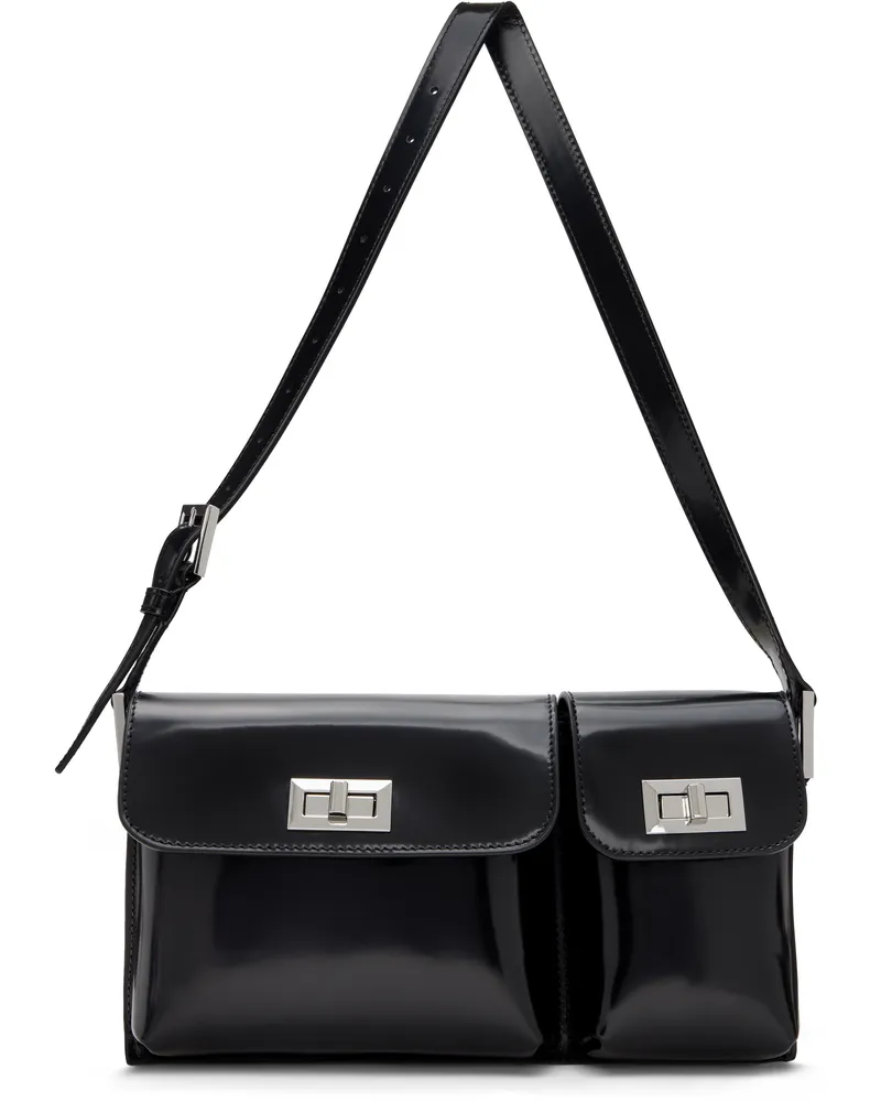 by FAR Black Billy Semi Patent Leather Bag Bk001