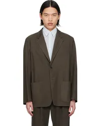 AURALEE Brown Notched Lapel Blazer Dark