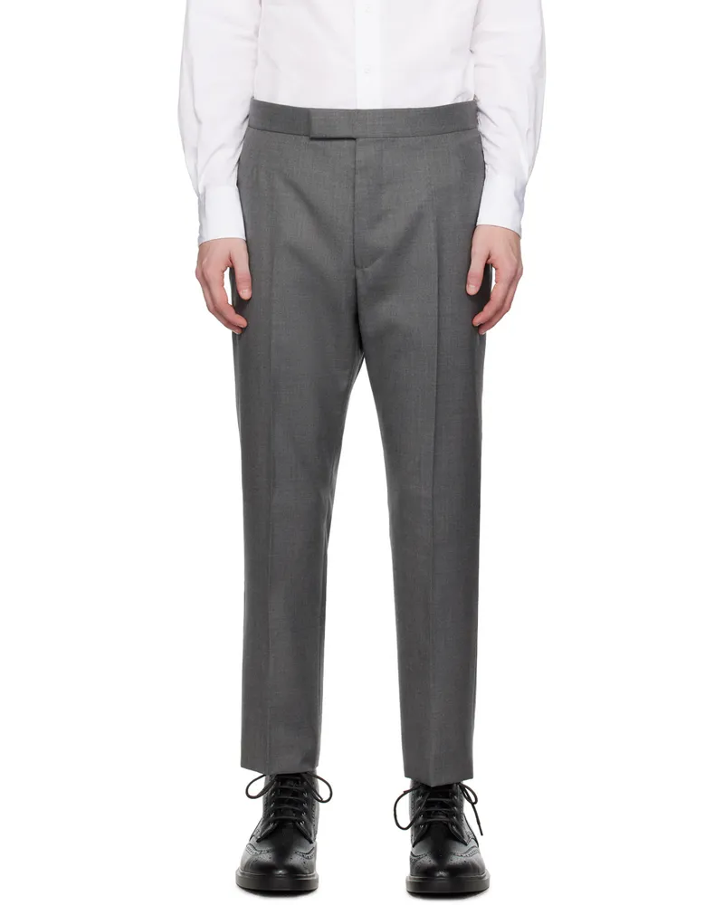 Thom Browne Gray Super 120s Backstrap Trousers 035