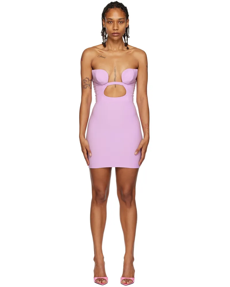 Nensi Dojaka Purple Cut Out Minidress Lavendula