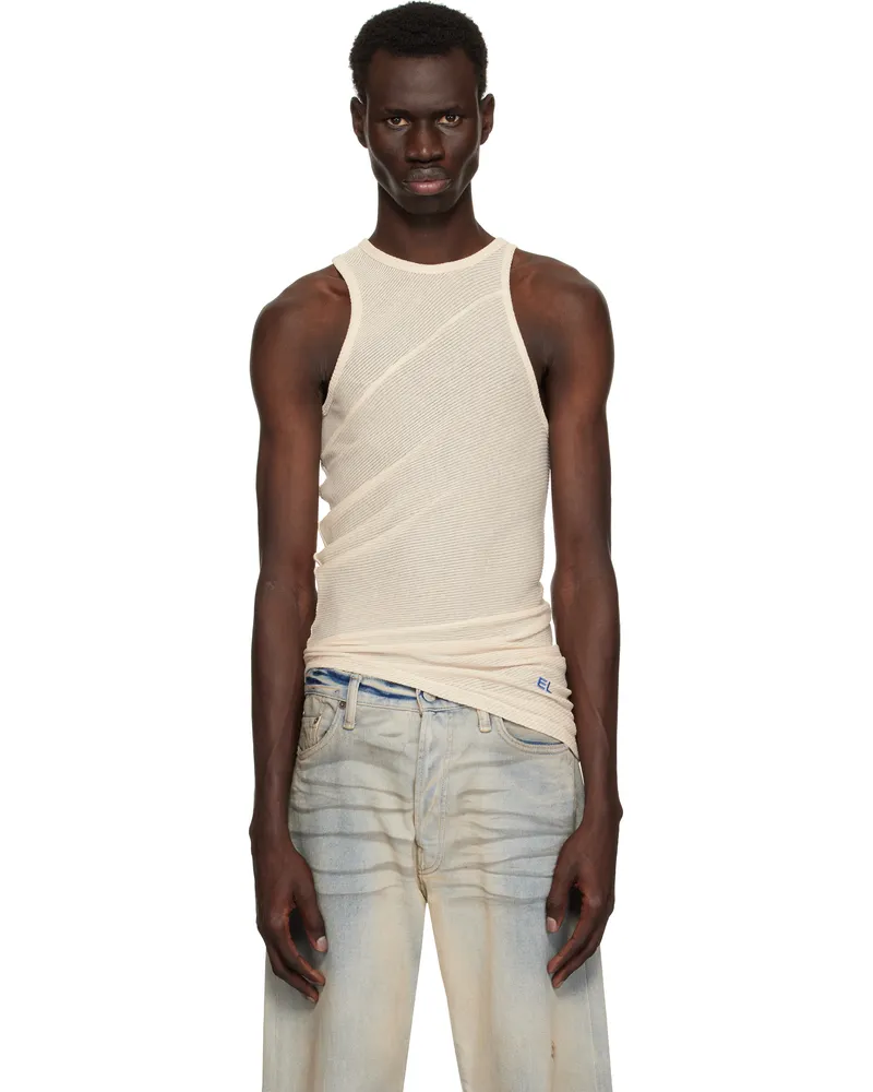 Eckhaus Latta Beige Spiral Tank Top Oat