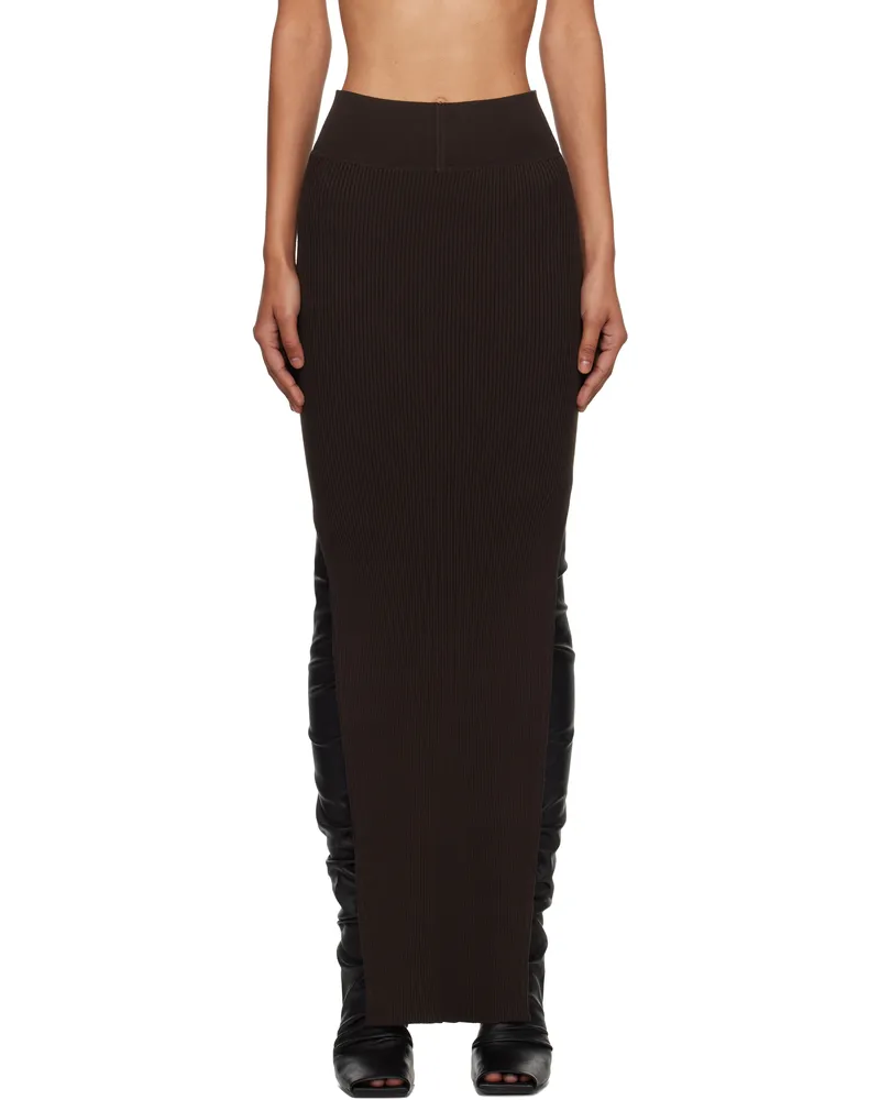 Rick Owens Brown Concordians Sacriskirt Midi Skirt 04