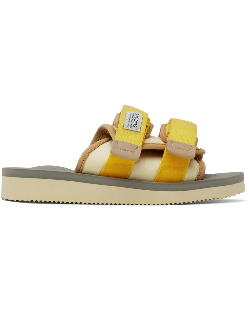 SUICOKE Beige MOTO-Cab Sandals Yellow