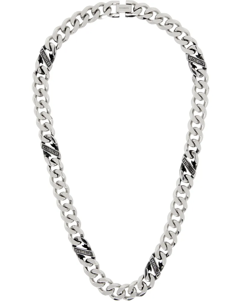 VETEMENTS Logo Chain Necklace Silver