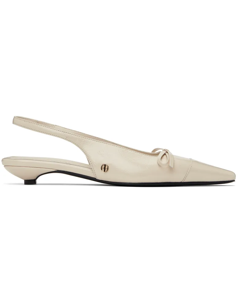 Anine Bing Off-White Zoey Slingback Heels Ivory