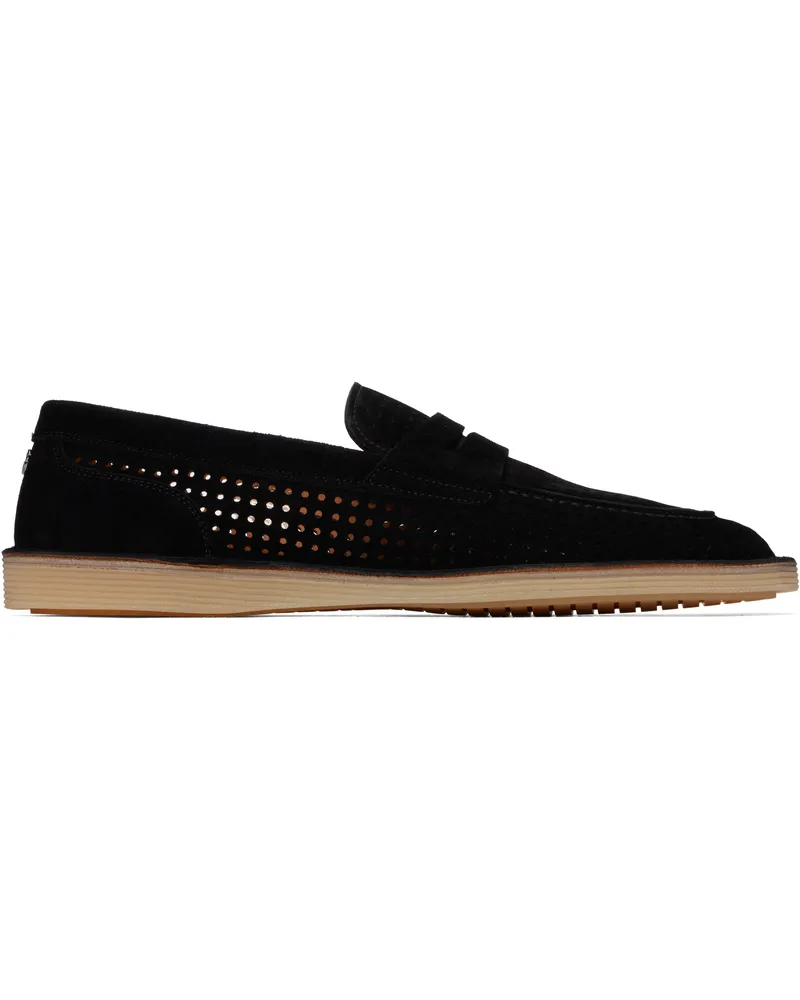 Dolce & Gabbana Black Calfskin Loafers Nero