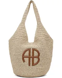 Anine Bing Beige Large Leah Tote Tan