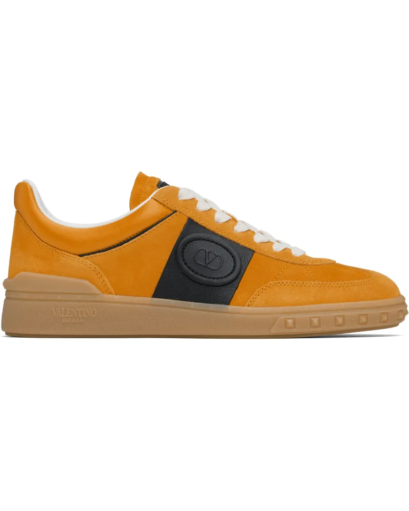 Valentino Garavani Orange & Black Upvillage Low Top Sneakers Rjb