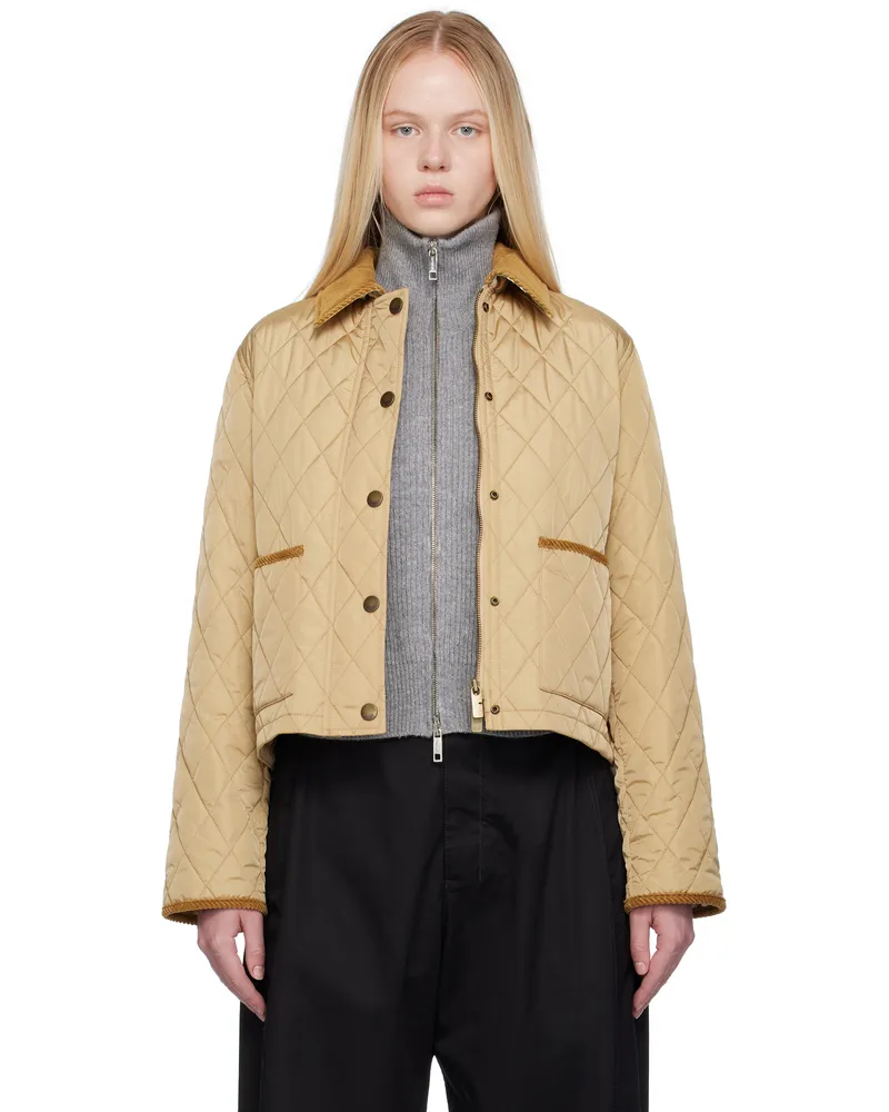 Burberry Tan Oldham Nylon Jacket Flax