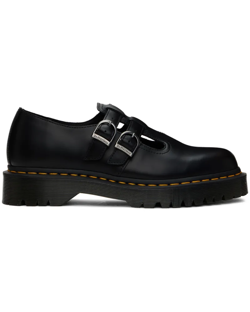 Dr.Martens Black 8065 II Bex Smooth Leather Platform Oxfords Black