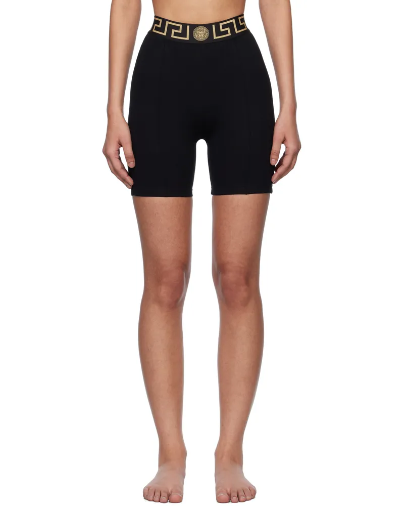 Versace Black Greca Border Sport Shorts 1b000-black