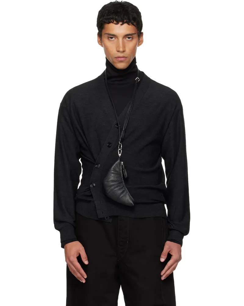 Christophe Lemaire Gray Relaxed Twisted Cardigan Anthracite