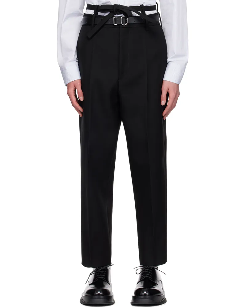 Jil Sander Black Belted Trousers 001