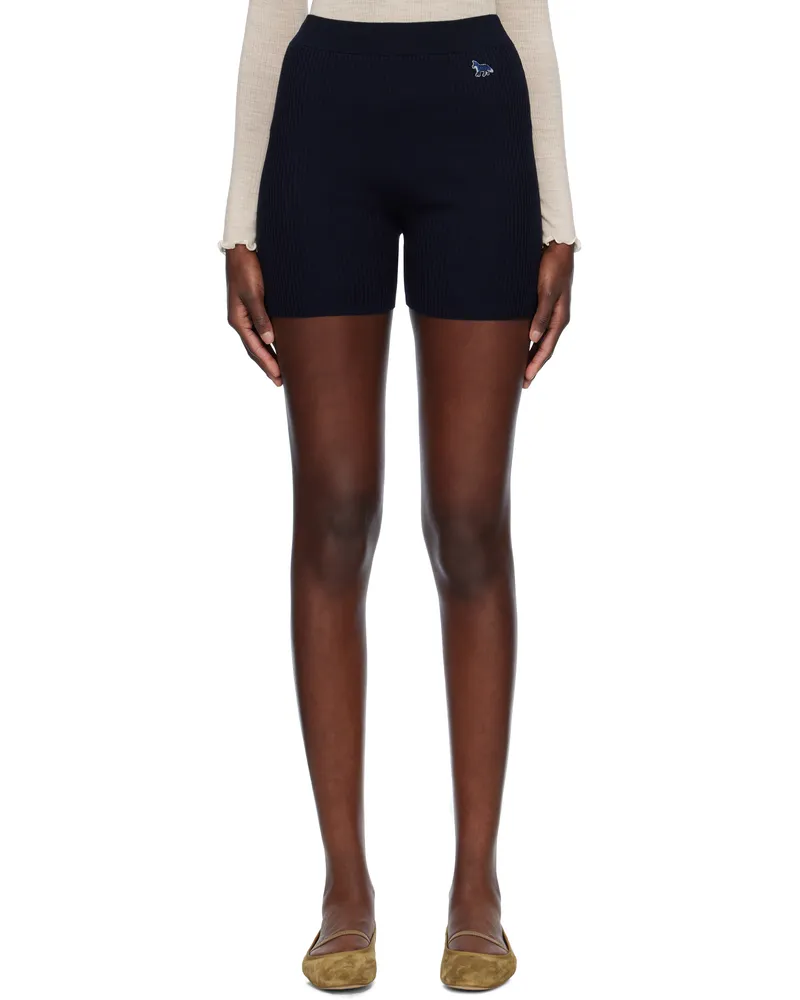 Kitsuné Navy Baby Fox Patch Fine Ribbed Shorts P480