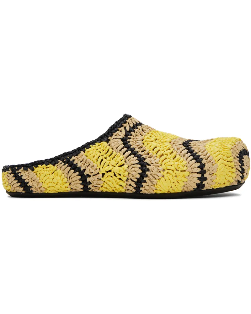 Marni Yellow & Beige No Vacancy Inn Edition Fussbett Sabot Mules Zo540