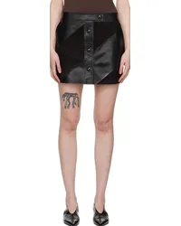 STAND Black Seona Leather Miniskirt Black