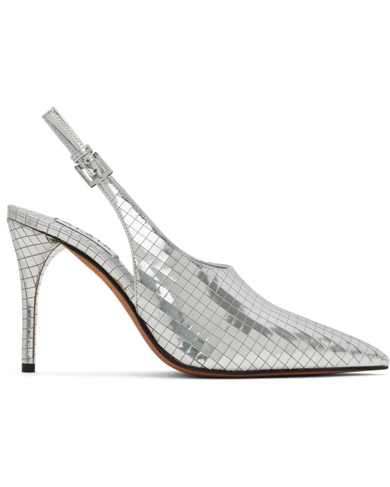 Alaïa Silver Art Deco Slingback Heels 090
