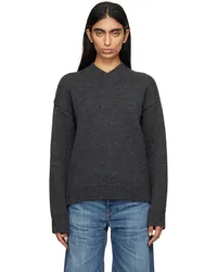 Our Legacy Gray Sonar V-Neck Sweater Ash