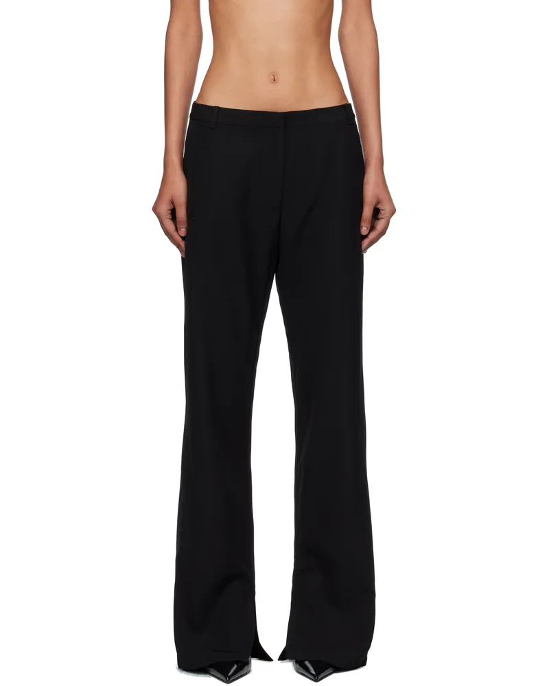 St. Agni Black 90s Split Leg Trousers Black