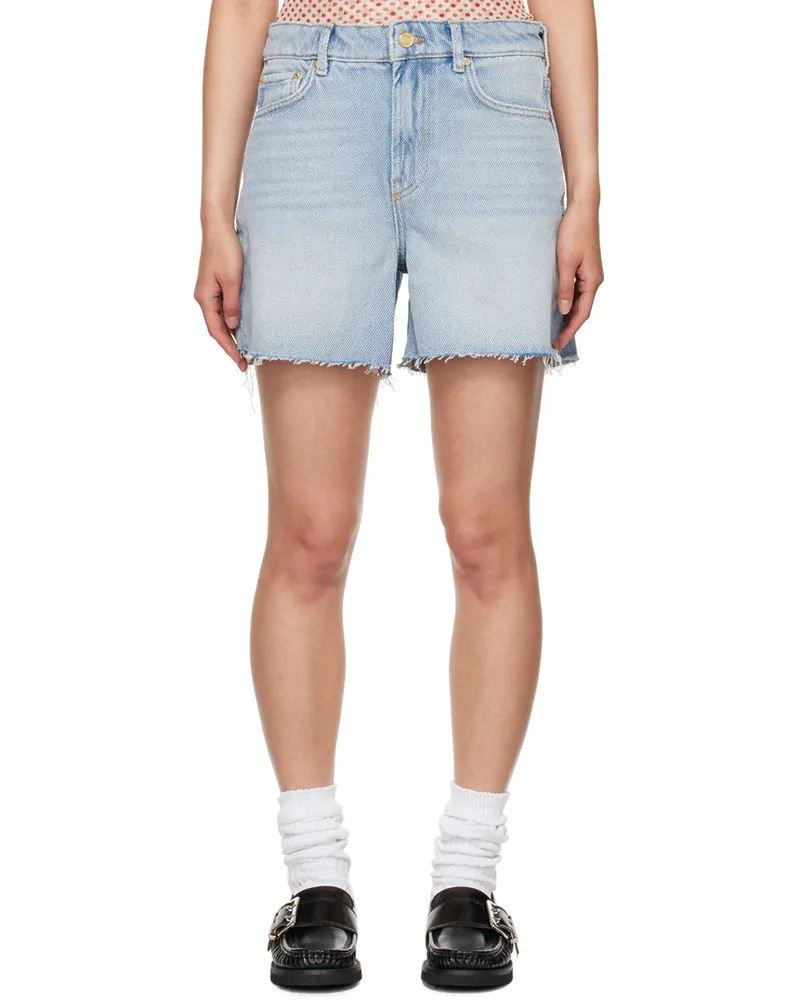 Ganni Blue Heavy Denim Shorts 091