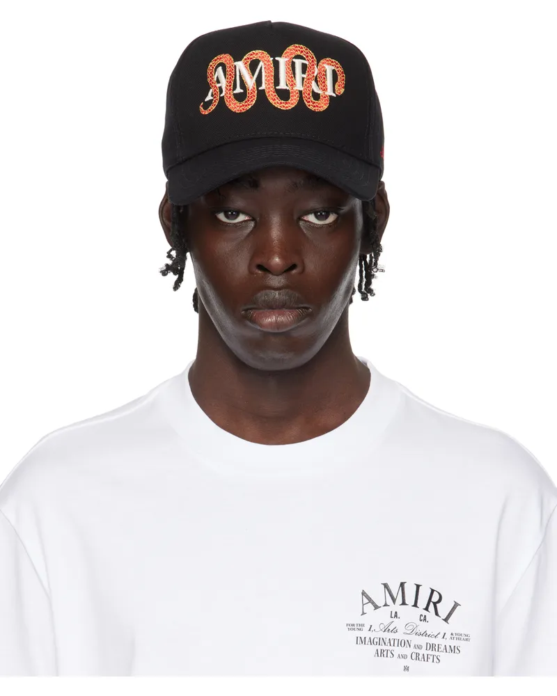 Amiri Black Snake Cap Black