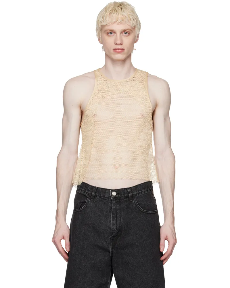 Eckhaus Latta Yellow Net Tank Top Straw
