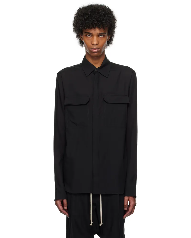 Rick Owens Black Hollywood Work Shirt