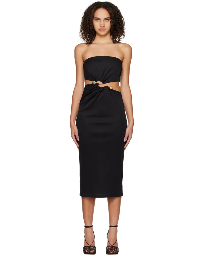 Christopher Esber Black Distort Midi Dress Black
