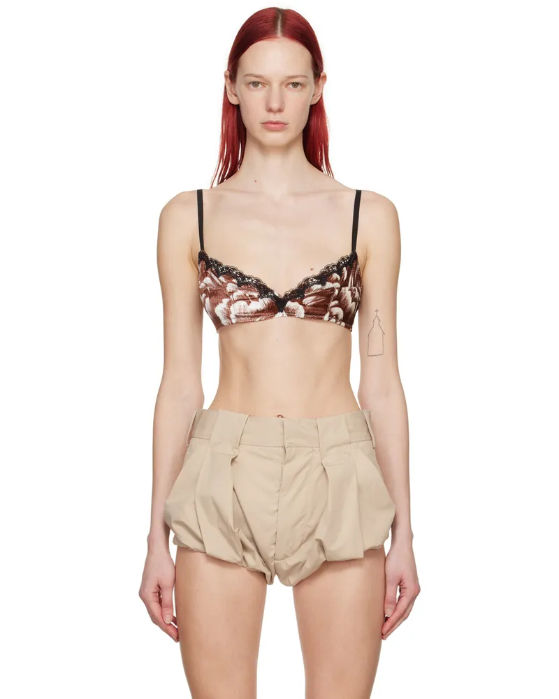 Meryll Rogge Brown Floral Tank Top Lino