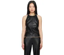Black Teza Vegan Leather Tank Top