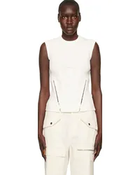 Dion Lee White Split Hem Corset Tank Top Ivory