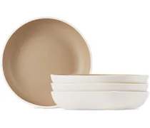 White & Beige Studio Pasta Plate Set
