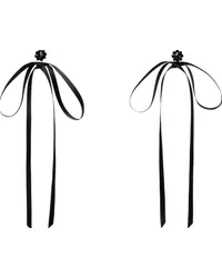 Simone Rocha Black Bow Ribbon Stud Earrings Jet