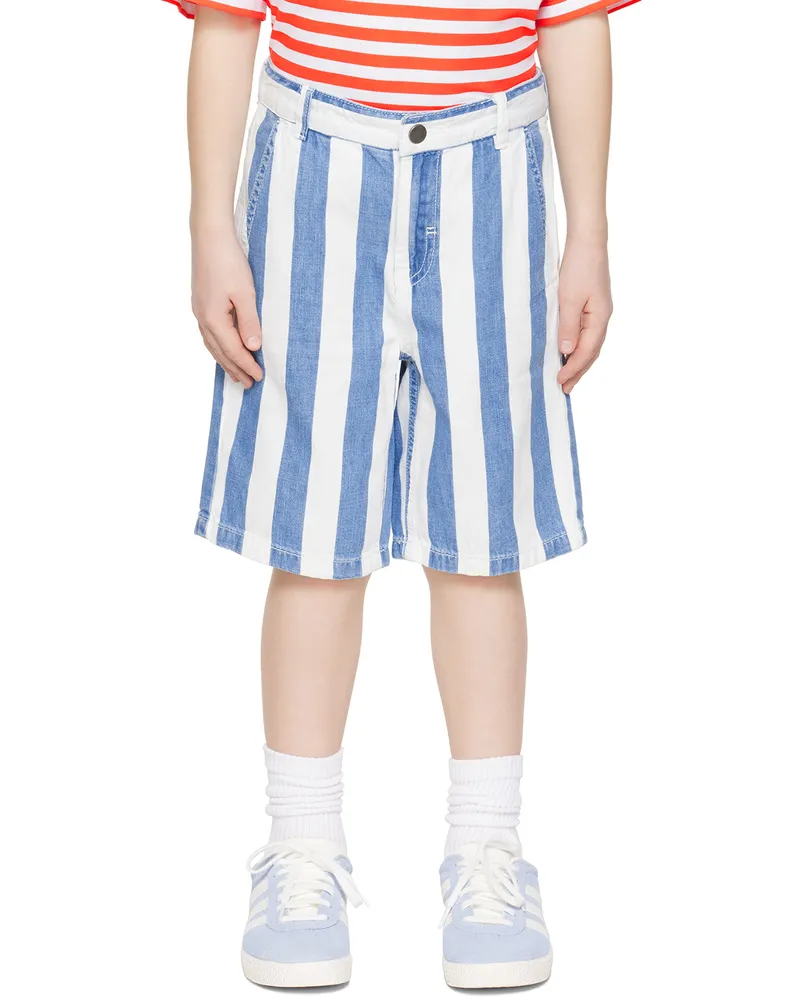 Stella McCartney Kids Blue & White Funfair Denim Shorts 613bc