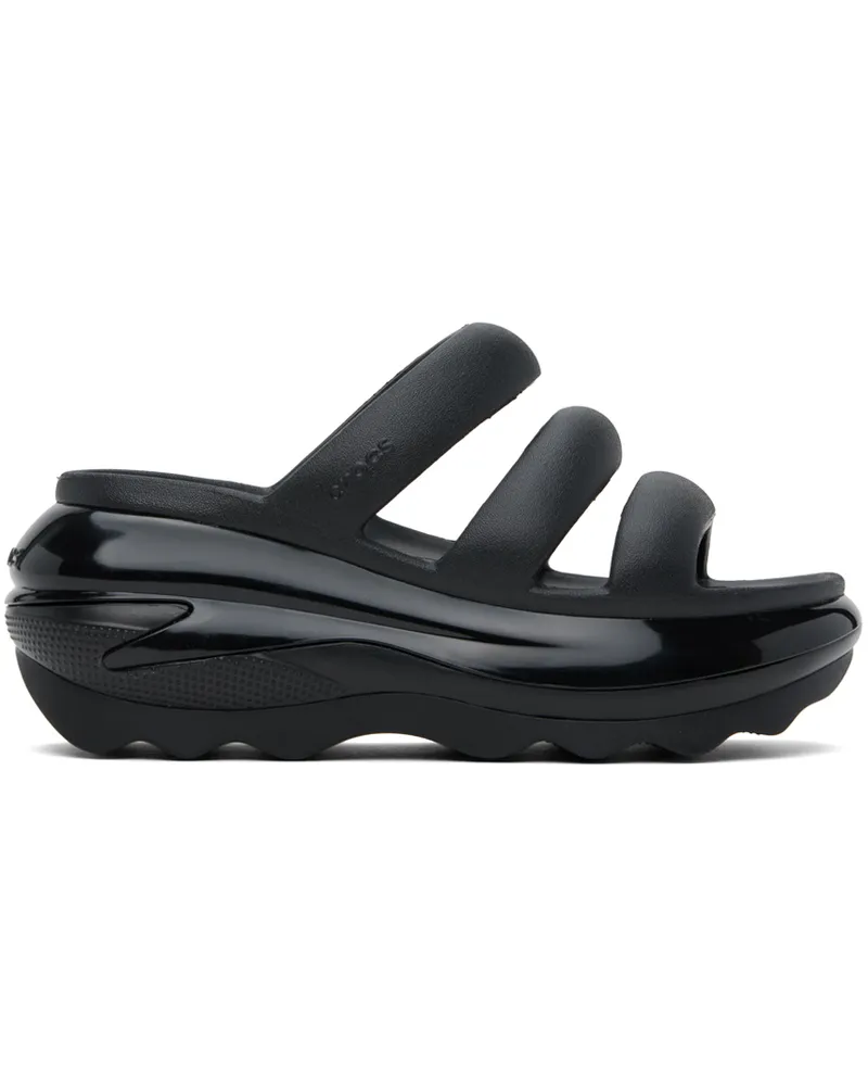 Crocs Black Mega Crush Triple Strap Sandals Black