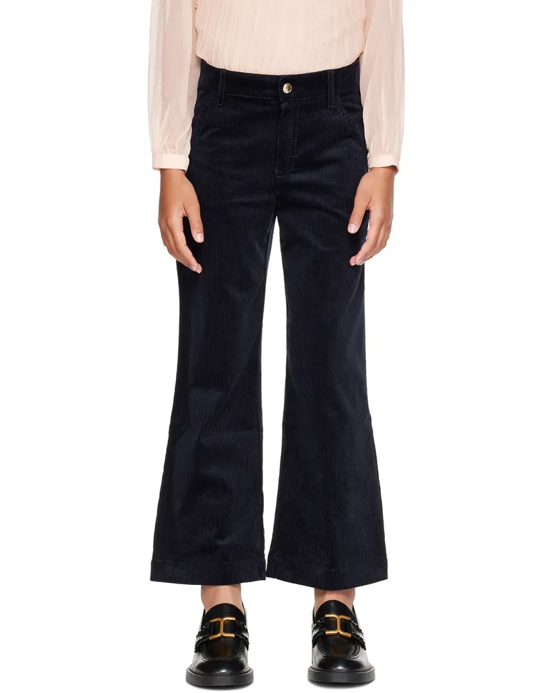 Chloé Kids Navy Embroidered Trousers 859