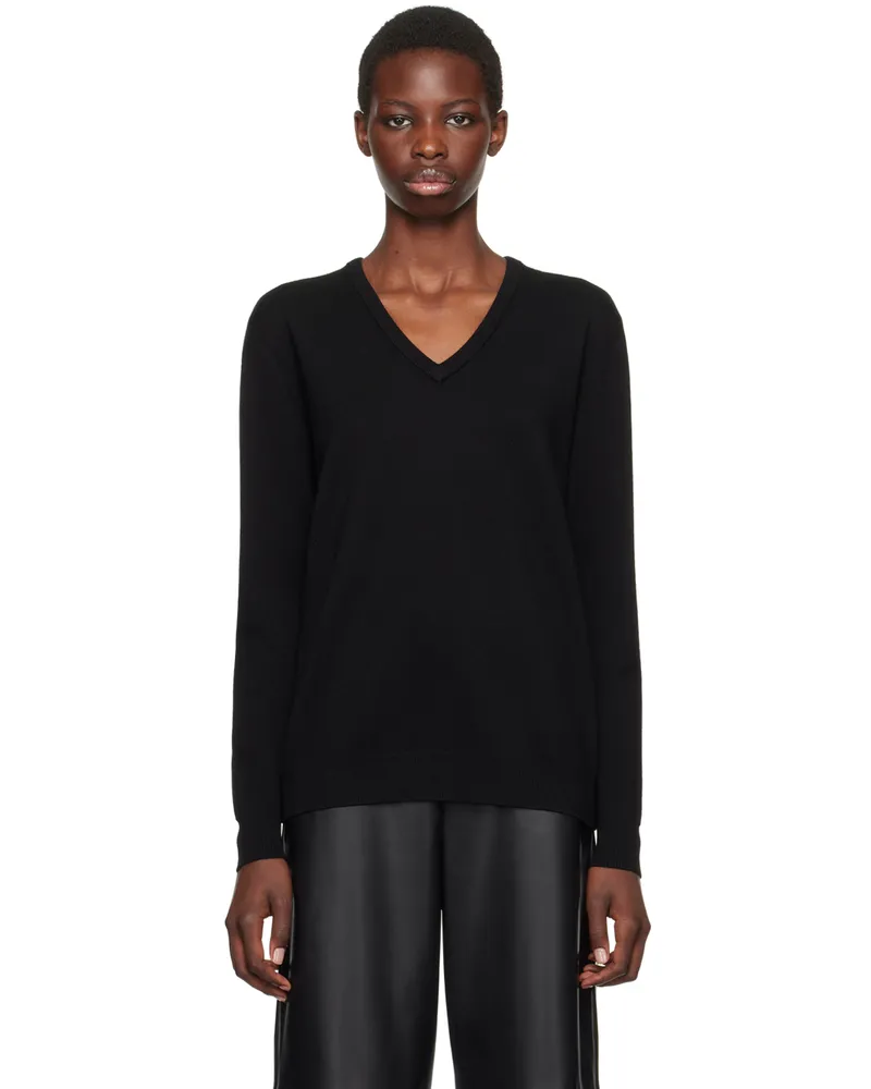 Max Mara Black Pevera V-Neck Sweater 007