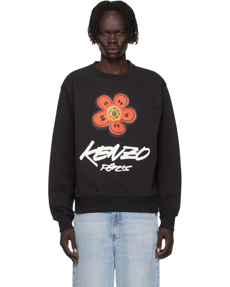 Kenzo Black Kenzo Paris Futura 2000 Edition Cotton Sweatshirt Black