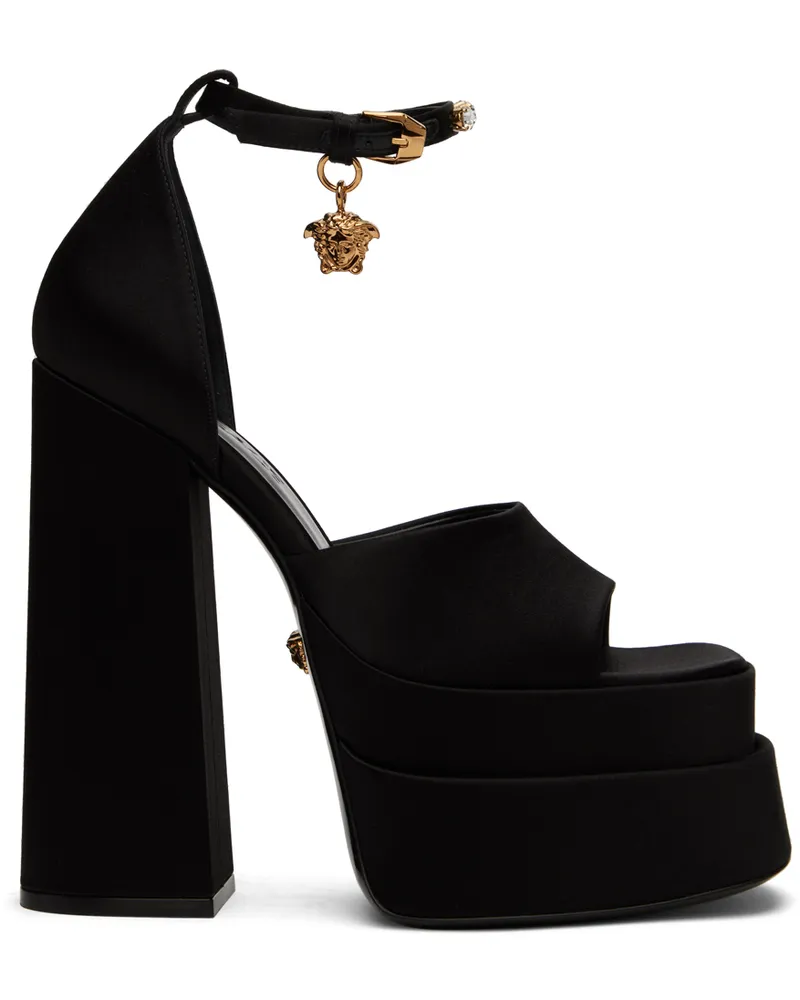 Versace Black Aevitas Heeled Sandals 1b00v
