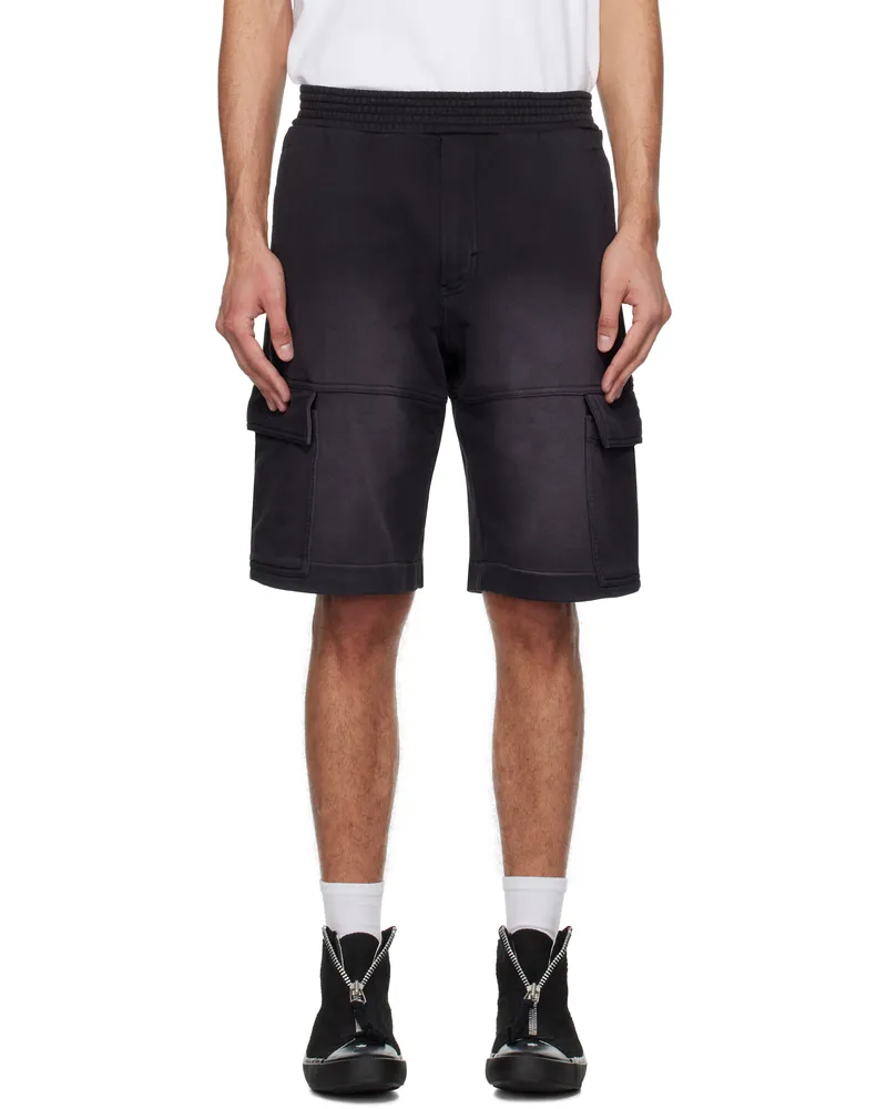 1017 ALYX 9SM Black Garment Dye Cargo Shorts Washed