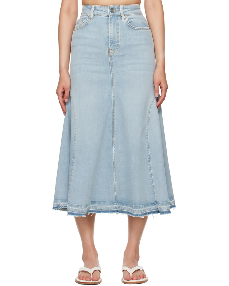 Ganni Blue Gusset Denim Midi Skirt 091
