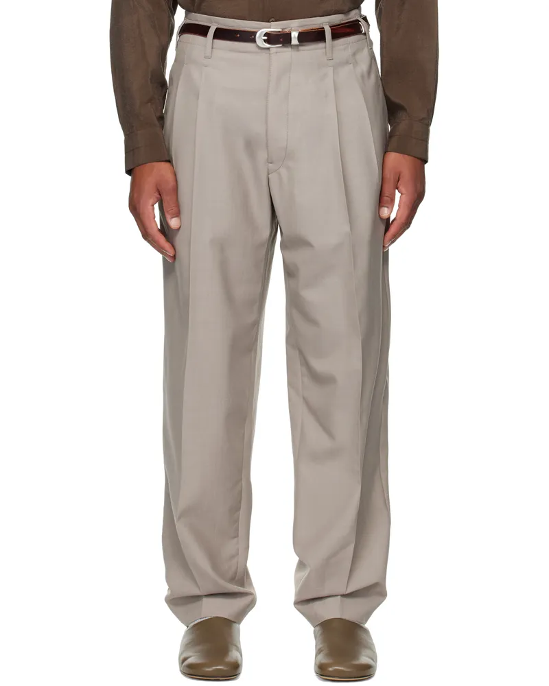 Christophe Lemaire Taupe Pleated Trousers Br446