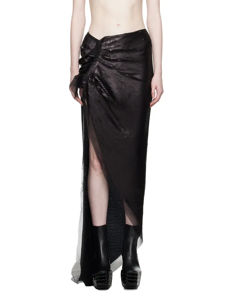 Rick Owens Black Edfu Maxi Skirt 0999