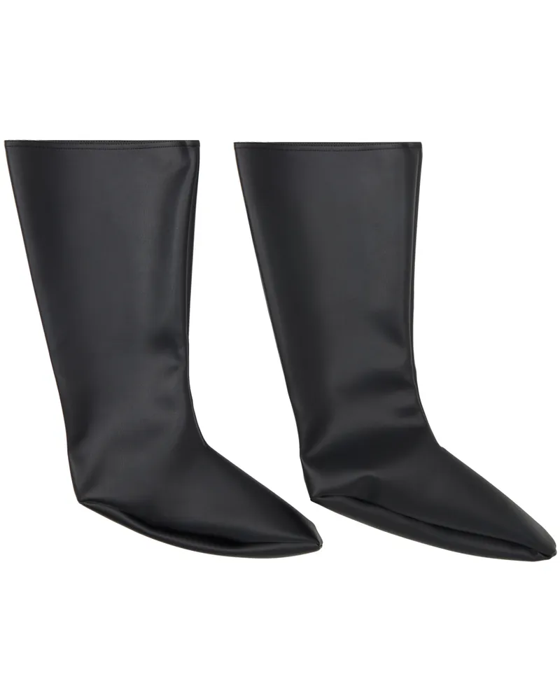YUME YUME Black Vegan Leather Socks Black